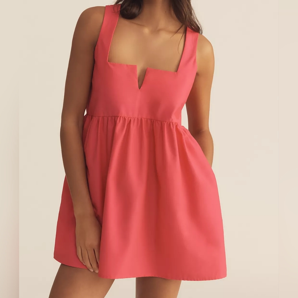 Anthro / Daily Practice Sleeveless Split-Neck Mini Dress